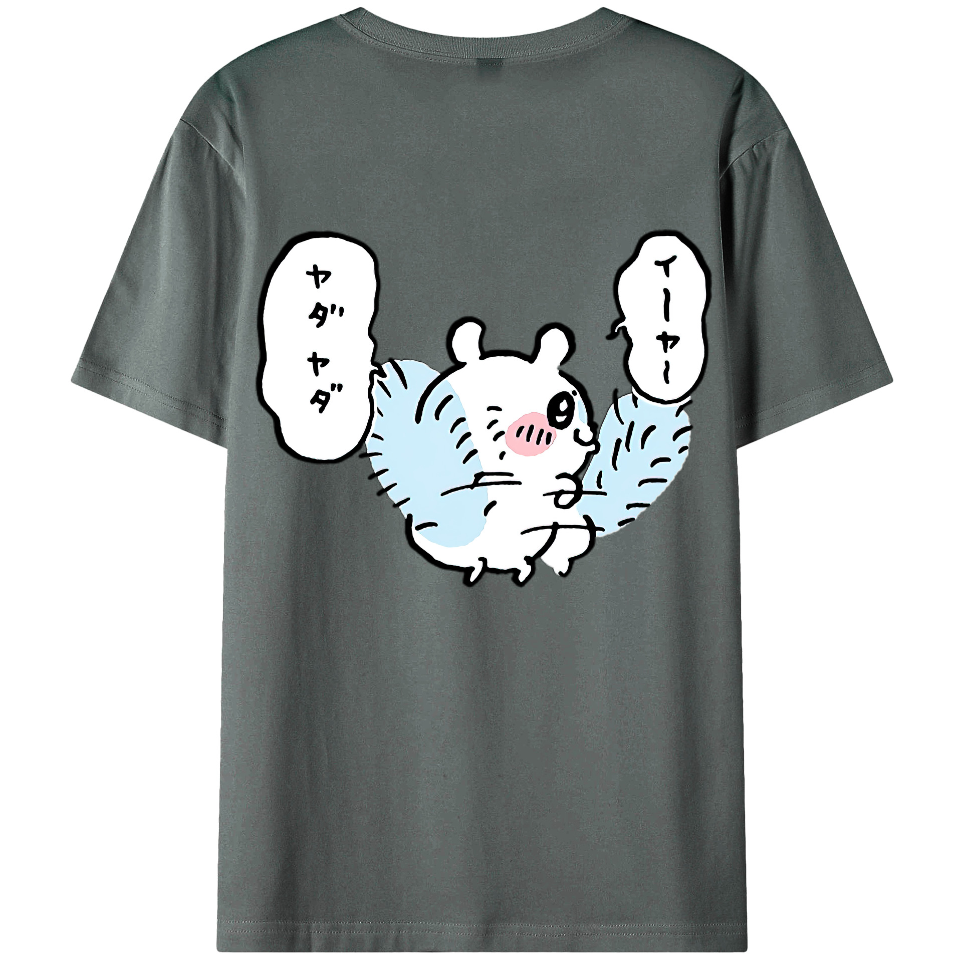（画像用） ちいかわ モモンガ Chii-kawa Momonga 綿100％ メンズ半袖Tシャツ（バックプリント） 通気性